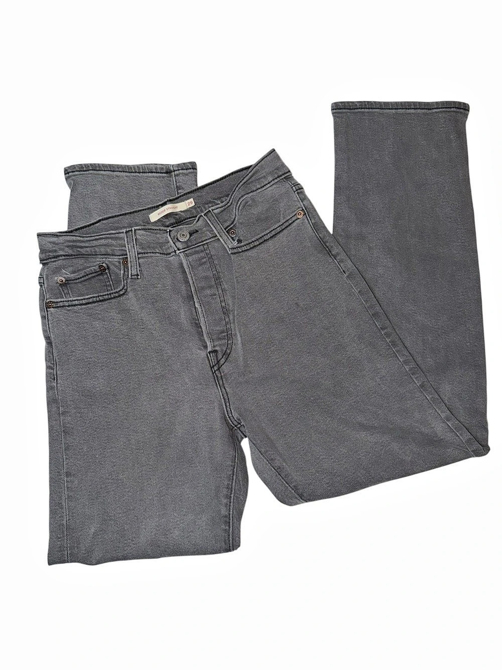 Levi's Wedgie Straight Jeans Gray Straight Leg Waist 29